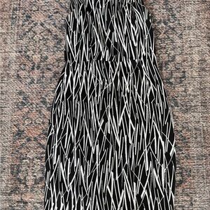 Calvin Klein Strapless Black and White Dress